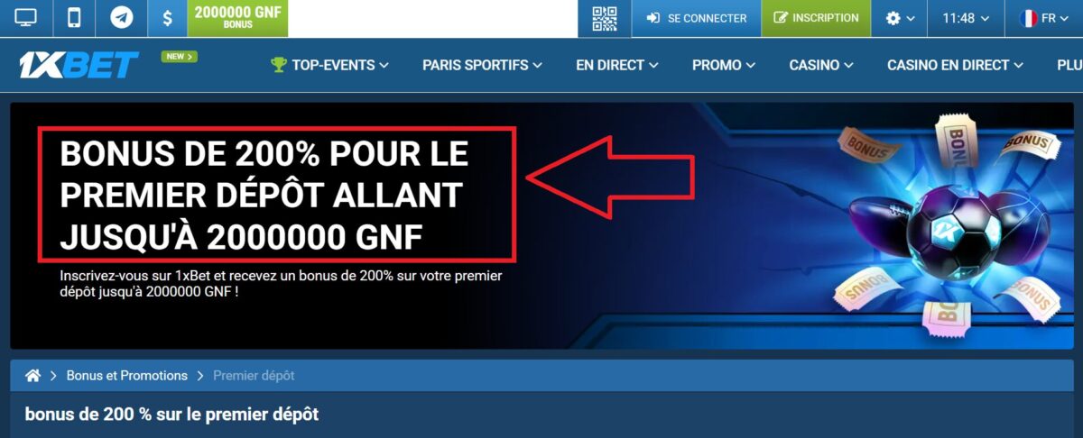 Réalisation du bonus anniversaire 1xBet